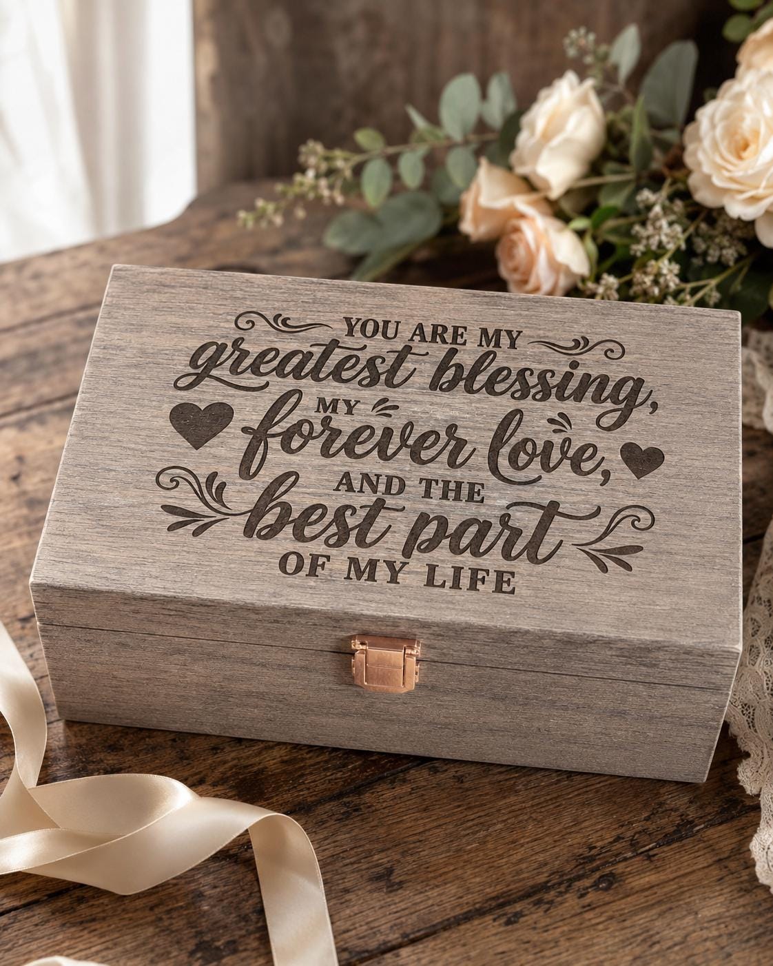 Personalized Wooden Memory Box | Custom Engraved Keepsake Gift